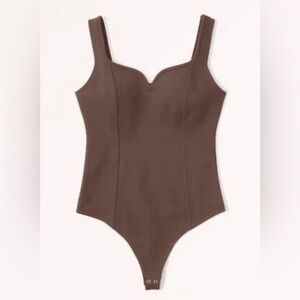 Abercrombie & Fitch | Ponte Corset Sweetheart Bodysuit | Brown